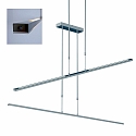 Steinhauer Steinhauer Pendant luminaire ZELENA LED, 3 flames, L:150cm, silver