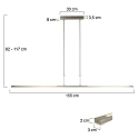 Steinhauer Steinhauer Pendant luminaire ZELENA LED, 3 flames, L:150cm, silver