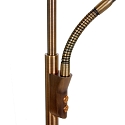 Steinhauer Standerlampe ZODIAC LED, 2-flammer, med l�searm justerbar, bronze