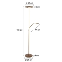 Steinhauer Standerlampe ZODIAC LED, 2-flammer, med l�searm justerbar, bronze