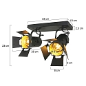 Mexlite Mexlite Spot CARR�, 2-flammer, studio spotlight, sort