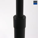 Standerlampe PRESTIGE CHIC cylindrisk, med afbryder, med skrm, med leddelt arm, med stik E27 IP20, sort mat dmpbar