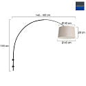 wall luminaire SPARKLED LIGHT with shade, adjustable, conical E27 IP20, steel brushed 