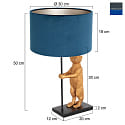 anne light & home table lamp ANIMAUX - SURICATE up, with switch, with shade, with plug E27 IP20, black matt 