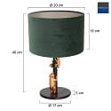 anne light & home table lamp ANIMAUX - OURSES up, with switch, with shade, with plug E27 IP20, black matt 