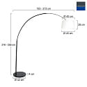 floor lamp SPARKLED LIGHT with switch, with shade, with plug, adjustable, conical E27 IP20, black matt 