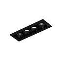 Indbygnings loftlampe LINOO 4.0 4-flammer, firkantet IP20, sort blank, sort mat