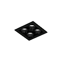 Indbygnings loftlampe LINOO 4.1 4-flammer, firkantet IP20, sort blank, sort mat