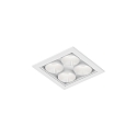 Indbygnings loftlampe LINOO 4.1 4-flammer, firkantet IP20, hvid mat, hvid blank