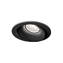 Indbygget spotlys RONY 1.0 - LED rund, multipower, kardanisk drejning, med klemfjedre IP20, sort mat d�mpbar