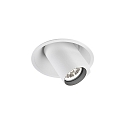 Loftlampe BLIEK ROUND 1.0 - LED kardanisk drejning, halvt fors�nket, med klemfjedre IP20, mat, trafik hvid d�mpbar