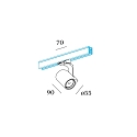 3-faset spot SQUBE ON TRACK 2.0 med adapter IP20, sort d�mpbar