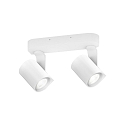V�g- og Loftlampe SQUBE ON BASE 2-flammer, svingbar, drejelig GU10 IP20, hvid d�mpbar