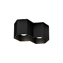 Downlight HEXO 2.0 - PAR16 2-flammer, firkantet, uden reflektor GU10 IP20, mat, kulsort d�mpbar