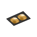 Downlight PIRRO 2.0 2-flammer IP20, guld, sort d�mpbar