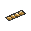 Downlight PIRRO 4.0 4-flammer IP20, guld, sort d�mpbar