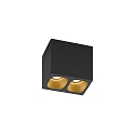 Downlight PIRRO 2.0 2-flammer IP20, guld, sort d�mpbar
