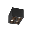 Downlight PIRRO 4.1 4-flammer, firkantet IP20, sort d�mpbar