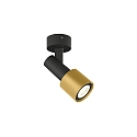 V�g- og Loftlampe SARA ON BASE 1.0 - PAR16 vipbar GU10 IP20, guld, mat, kulsort d�mpbar