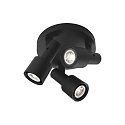 Loftlampe SARA ON BASE 3.0 - PAR16 3-flammer, rund, kardanisk drejning GU10 IP20, mat, kulsort d�mpbar