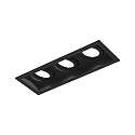 Indbygget spotlys PLANO PETIT 3.0 3-flammer, kardanisk drejning, med klemfjedre IP20, mat, kulsort d�mpbar