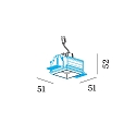 Wever & Ducr� Indbygnings loftlampe STRANGE PETIT TRIMLESS 1.0 firkantet, skylle, kardanisk drejning IP20, mat, kulsort d�mpbar
