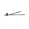 ceiling luminaire TRACE SPIN 1.0 down, 4 flames, with jointed arm IP20, champagner, mat, deep black dimmable