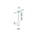 1-faset pendul ODREY ON TRACK 1.1 inkl. 1-faset adapter GU10 IP20, sort mat