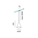 1-faset pendul ODREY ON TRACK 1.4 inkl. 1-faset adapter GU10 IP20, sort mat
