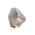 Wall luminaire J.J.W. 01, 2x E27, aluminum, silver