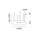 Wever & Ducr� LED Design Pendant luminaire GIGANT 10.0, � 100cm, steel / LLDPE, white, 3000K
