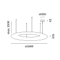 Wever & Ducr� LED Design Pendant luminaire GIGANT 16.0, � 160cm, steel / LLDPE, white, 3000K