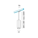 3-faset pendul HEXO ON TRACK 3.0 - PAR16 firkantet, lang, med adapter GU10 IP20, guld d�mpbar