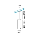 Wever & Ducr� Pendant luminaire RAY 2.0 PAR 16 for 3-phase tracks, GU10 max. 12W, incl. adapter, copper