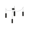 Pendel RAY 2.0 - PAR16 cylindrisk, kort, med �bent kabel GU10 IP20, mat, kulsort d�mpbar