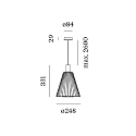 Wever & Ducr� pendant luminaire WIRO 1.0 CONE CEILING SUSP E27 IP20, black 