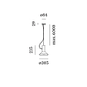 Wever & Ducr� Pendel ROOMOR CABLE 1.1 - PAR16 - 600CM GU10 IP20, guld, kulsort d�mpbar