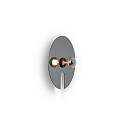 Wever & Ducr� Wall luminaire MIRRO WALL 1.0, mirror � 30cm, E27 (excl.), black chrome