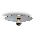 Wall luminaire MIRRO WALL 2.0, mirror � 45cm, E27 (excl.), black chrome