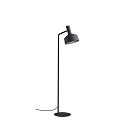 Standerlampe ROOMOR FLOOR 1.2 - PAR16 / SHADE 2.0 med afbryder, med stik, justerbar GU10 IP20, mat, kulsort 