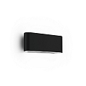 Udend�rs wall luminaire KIOSK 1.0 up / down, med linseoptik IP65, sort mat d�mpbar