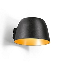Udend�rs wall luminaire SWAM 1.1 IP65, guld, sort d�mpbar