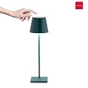 Zafferano battery table lamp POLDINA PRO dimmable IP65, dark green, powder coated dimmable