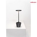 Zafferano battery table lamp POLDINA REVERSO IP54, dark grey dimmable