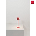 Zafferano battery table lamp POLDINA MICRO IP65, red dimmable