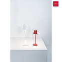 Zafferano battery table lamp POLDINA MICRO IP65, red dimmable