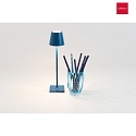 Zafferano battery table lamp POLDINA MICRO IP65, blue dimmable