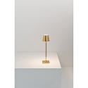 Zafferano Batteri bordlampe POLDINA MICRO IP65, blank, guld d�mpbar