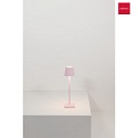 Zafferano battery table lamp POLDINA MICRO IP65, pink dimmable