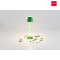 Zafferano battery table lamp POLDINA MICRO IP65, green dimmable